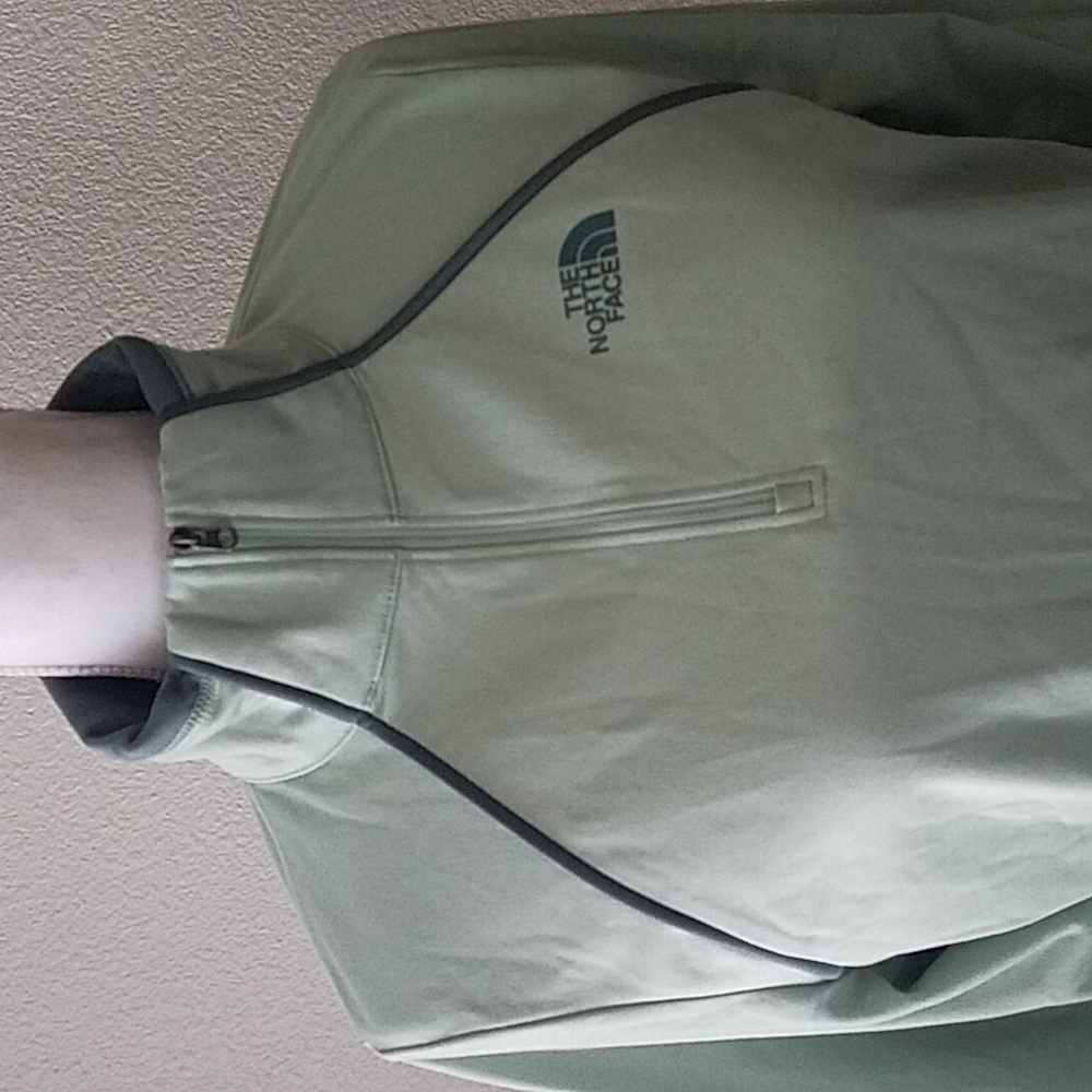 The North Face Sage Green Quarter Zip Long Sleeve Pullover - Picture 2 of 8